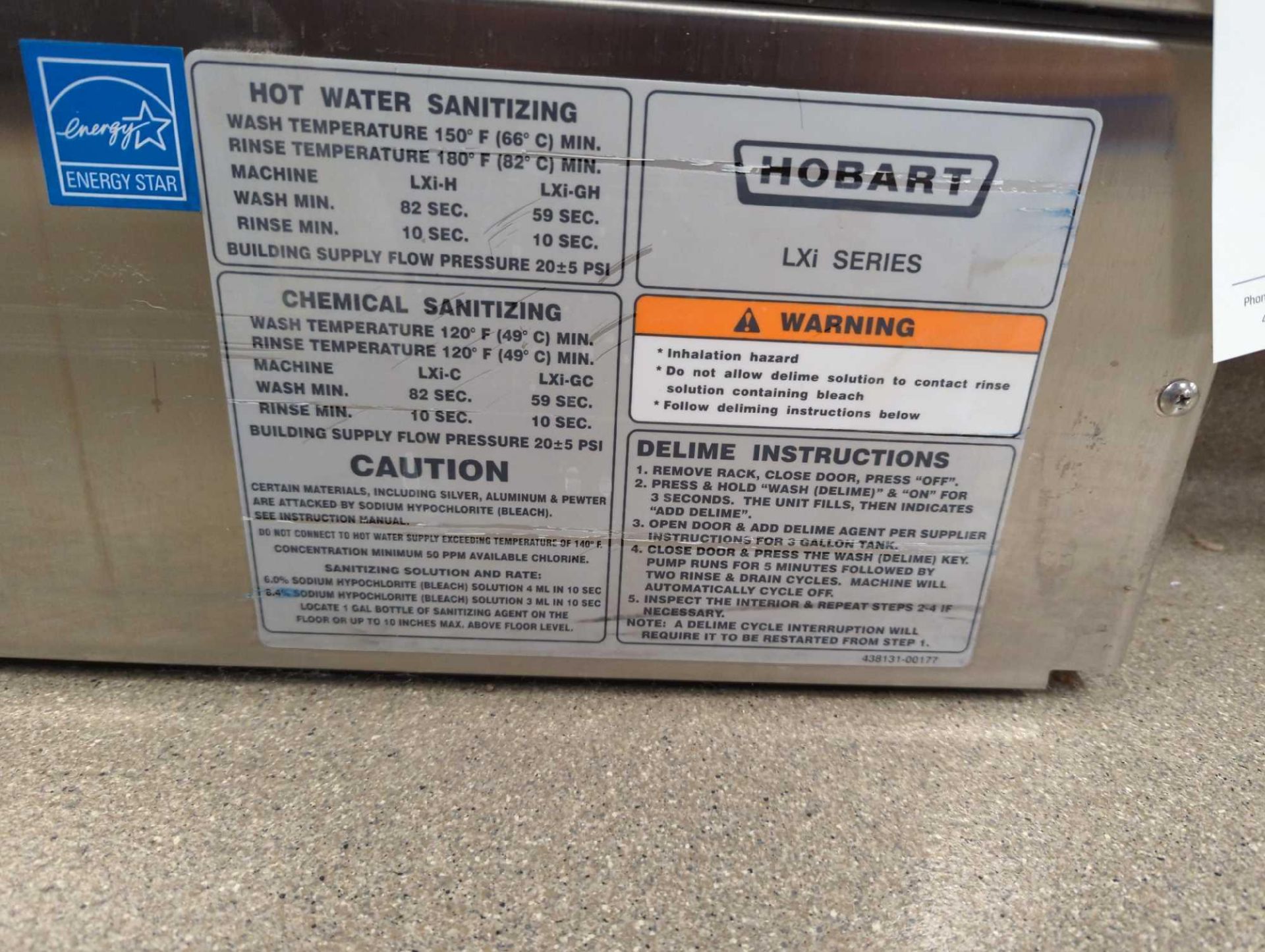 Hobart LXi-H stainless Steel Hot Water Sanitizing Dishwasher - Image 4 of 9