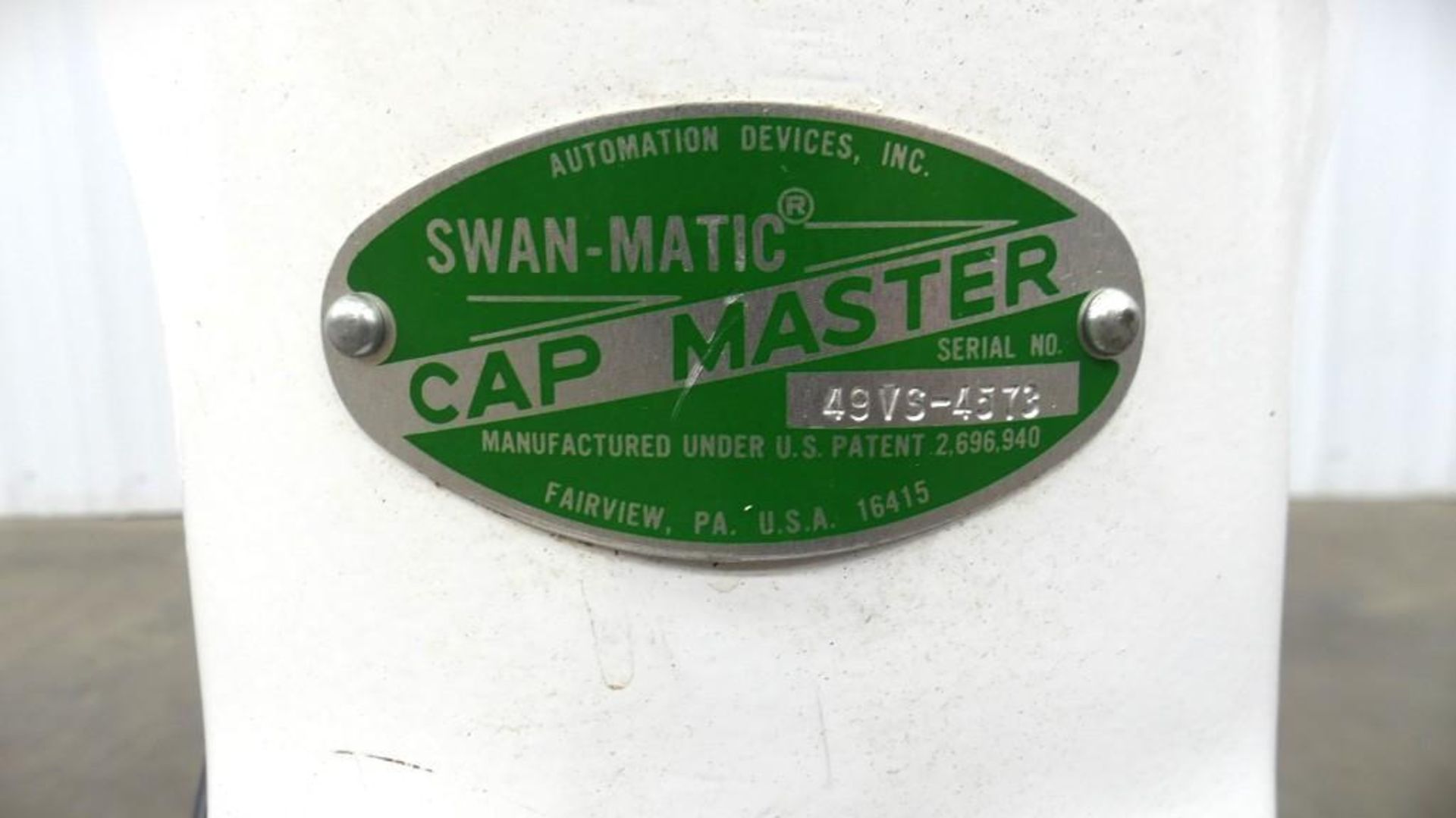 Used Swan-Matic C102E Cap Master Variable Speed Tabletop Capper - Image 14 of 15