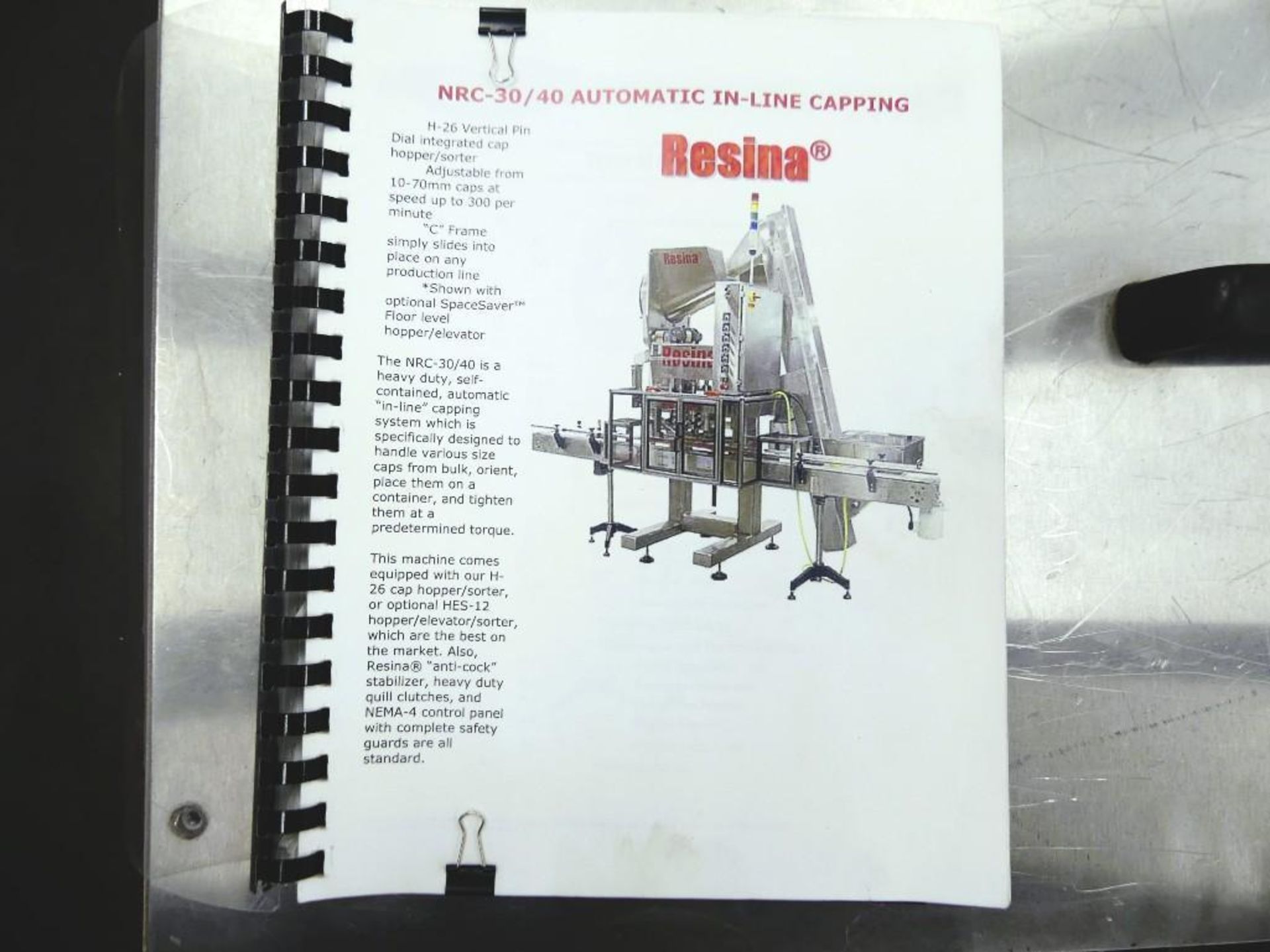 Resina NRCF 44 HE Snap Capper with Hopper and Incline Conveyor - Image 42 of 42