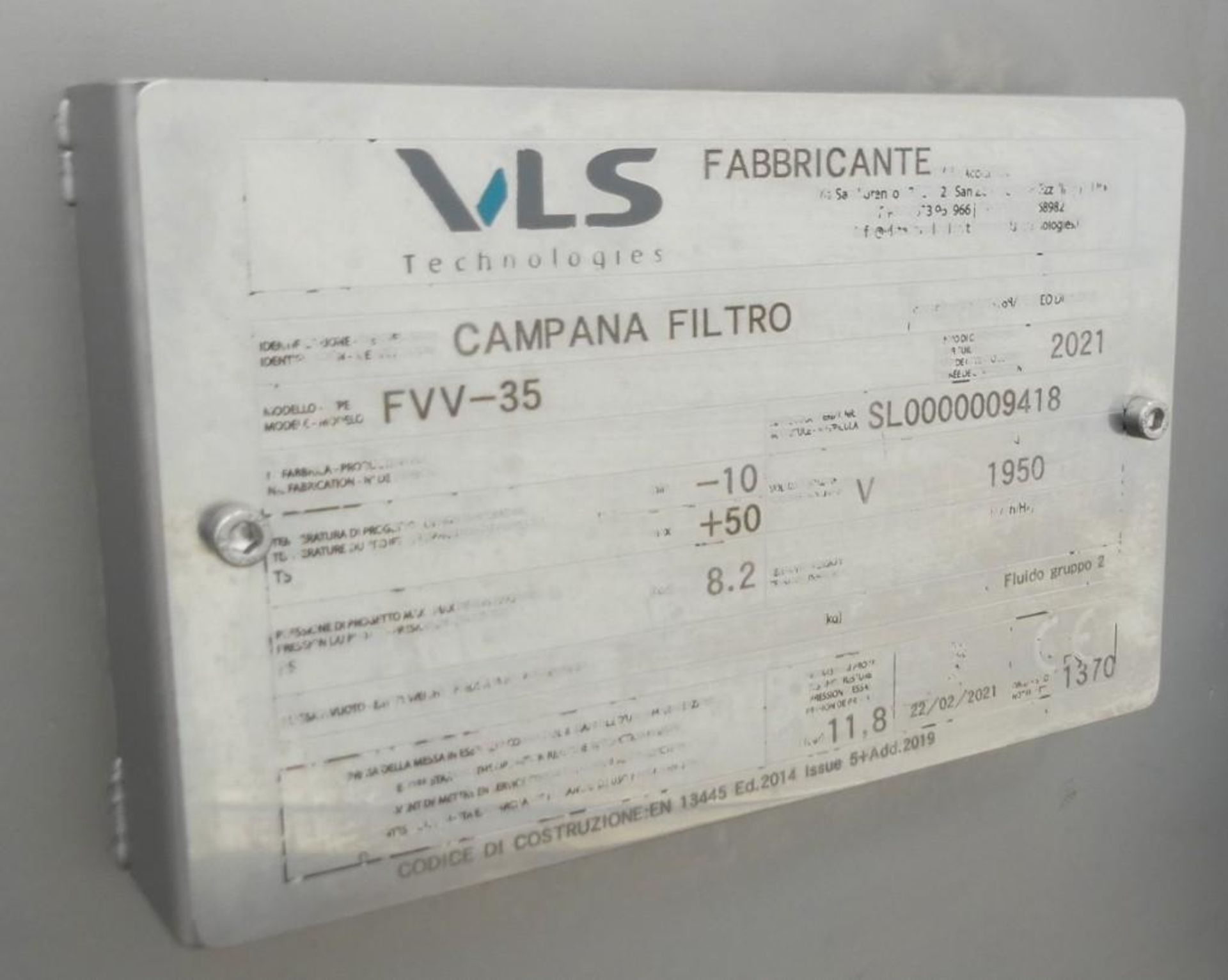 VLS Techonologies FVV 35 Vertical Plate Filter - Bild 52 aus 53