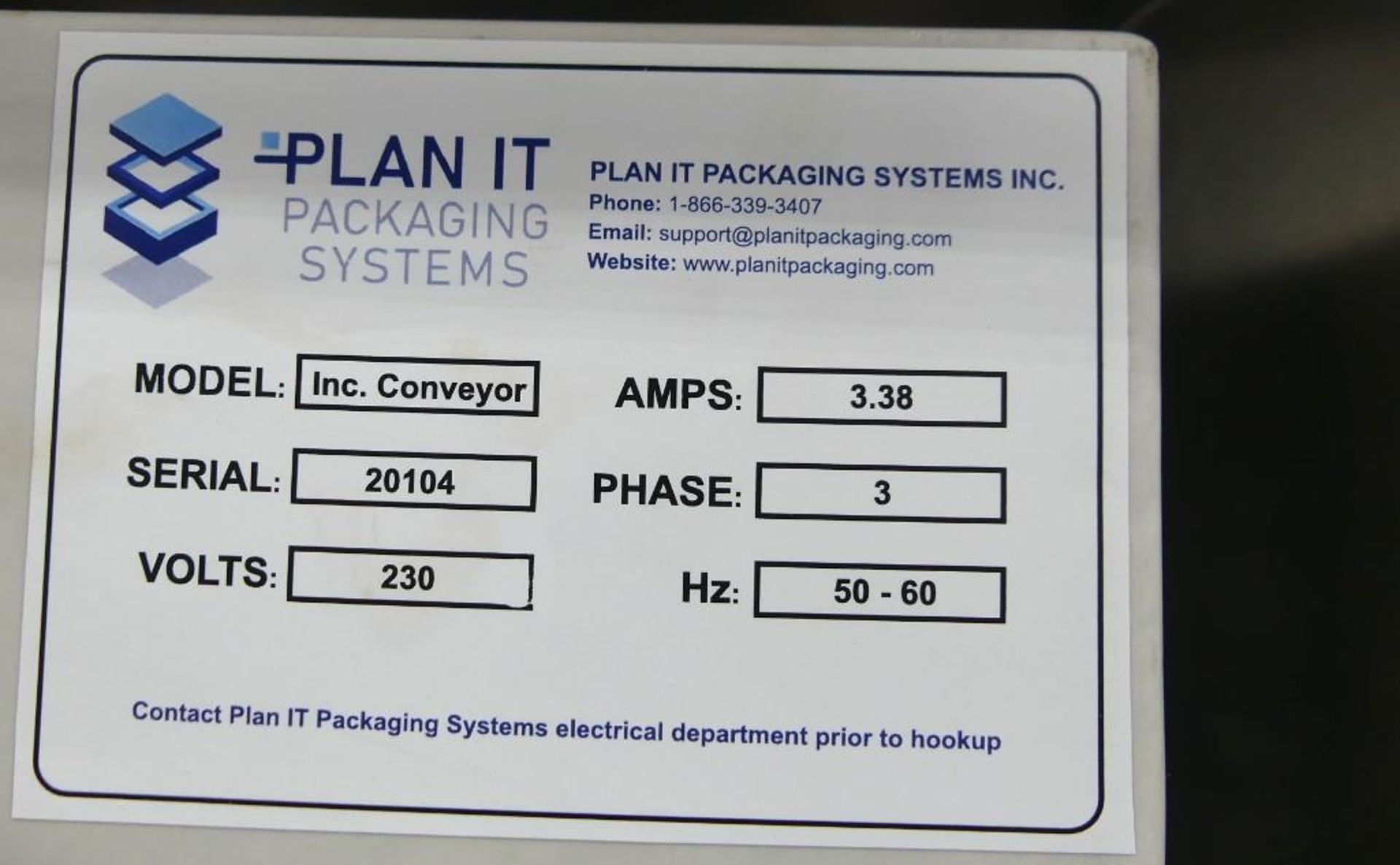 Plan It Packaging Inc. Conveyor Cleated Blue Belt Incline Conveyor - Image 21 of 28