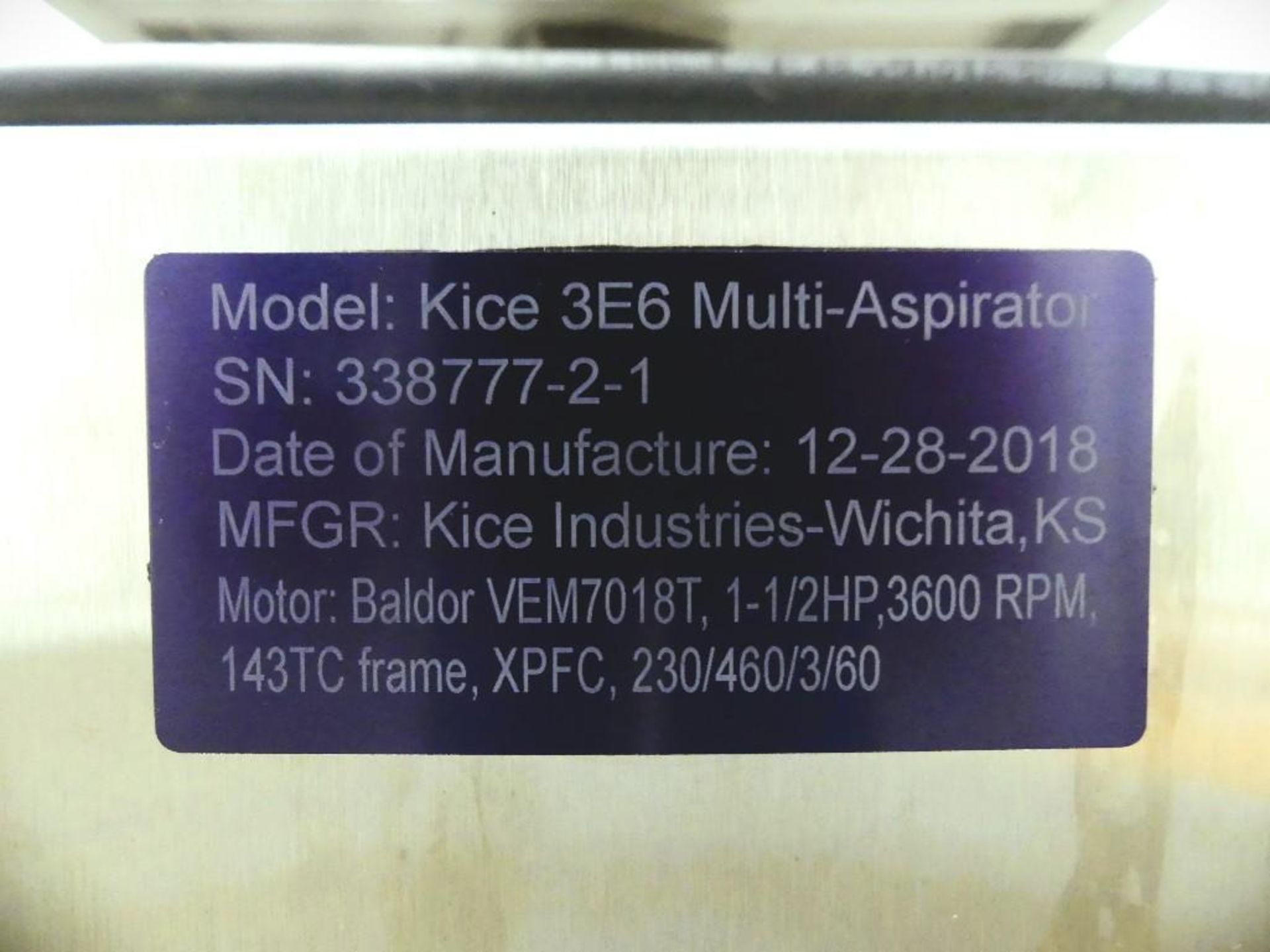 Kice 3E6 Multi-Aspirator Particle Density Separator - Image 25 of 26