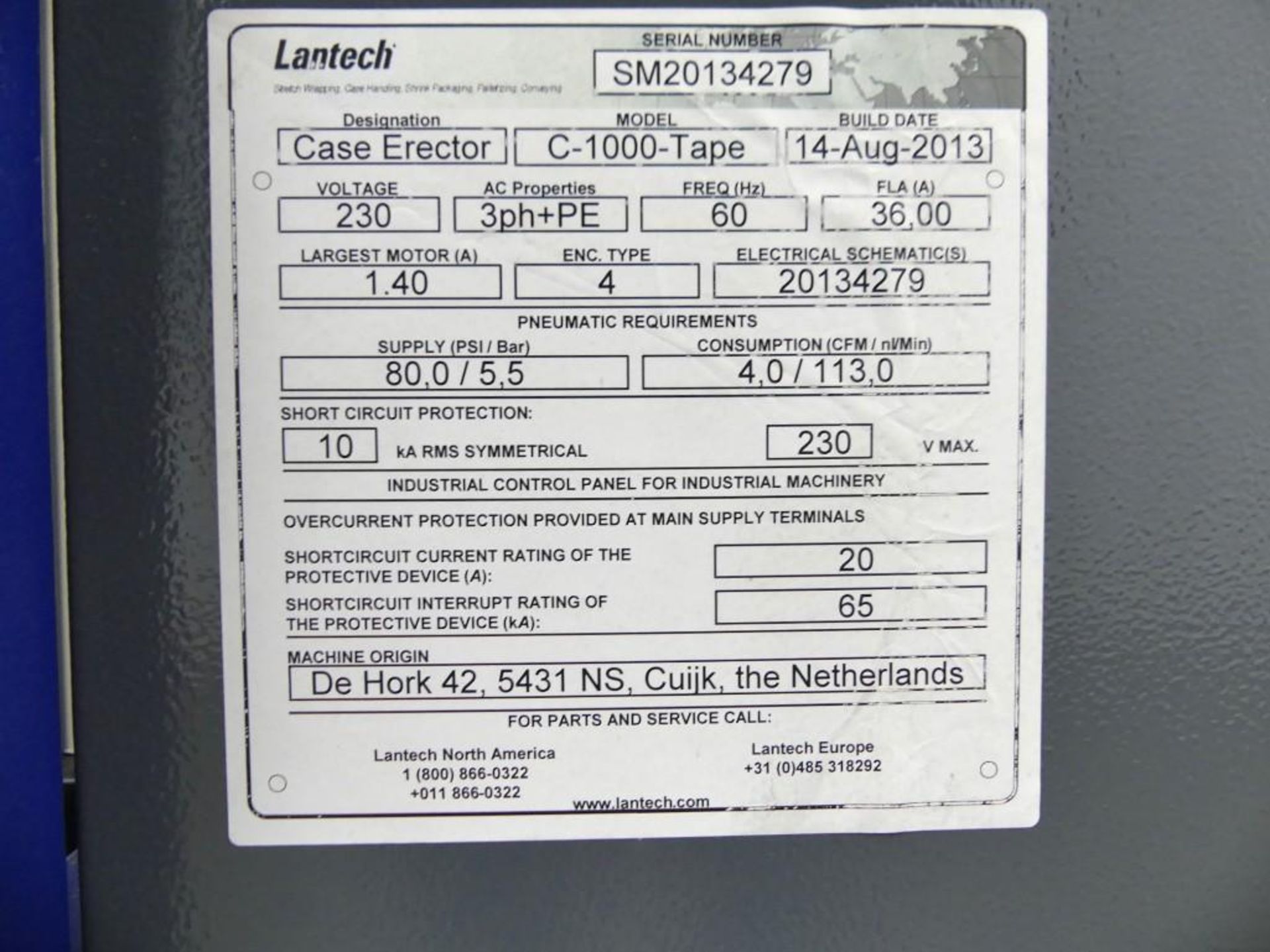 Lantech C-1000 Automatic Tape Bottom Seal Case Erector - Image 15 of 37