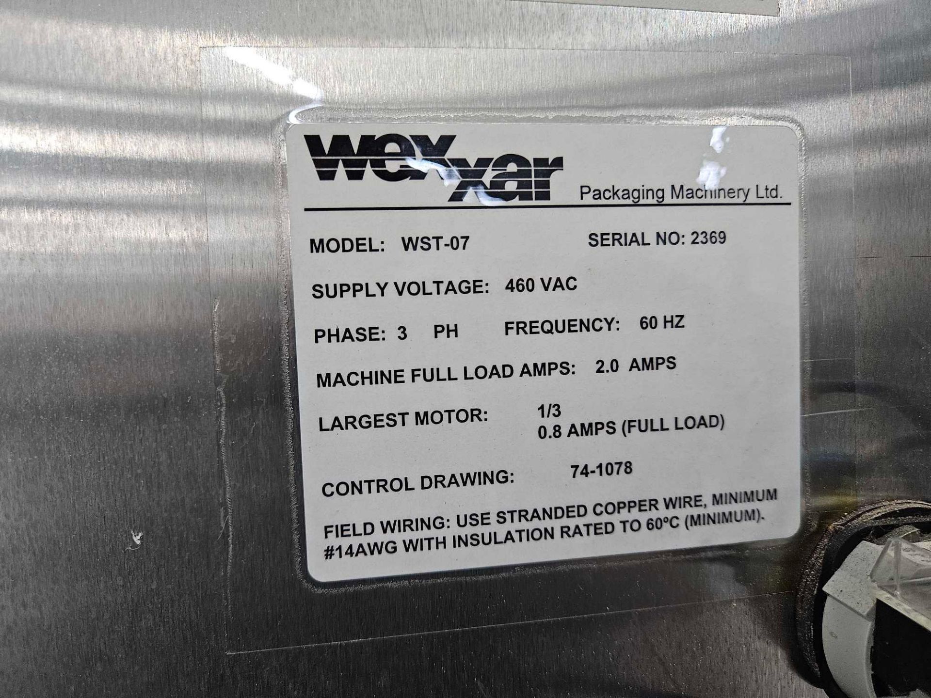 Wexxar Mfg. Model WST-07 Automatic Case Former - Image 9 of 11