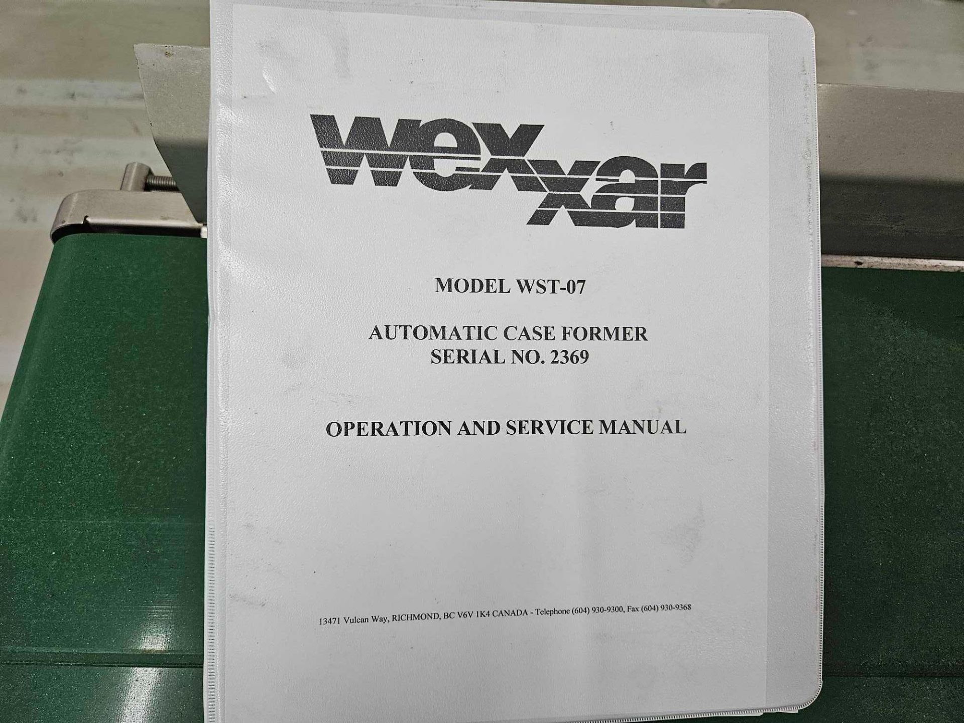 Wexxar Mfg. Model WST-07 Automatic Case Former - Image 6 of 11
