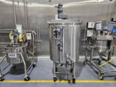 125 Gallon Jacketed Stainless Steel Mixing Tank on Casters