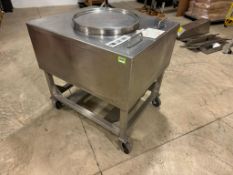 Stainless wheeled hopper bin with lid