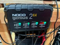 (4) - Crown VFORCE 6V 356131 215 AH 66 LB batteries and NOCO genius 2x4 battery charger