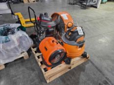 Pallet of (2) Vacuums and (2) Fans
