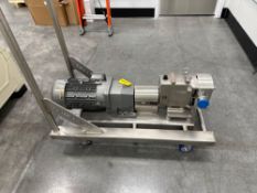 5 Horspower Pump with Inlet and Outlet on Cart