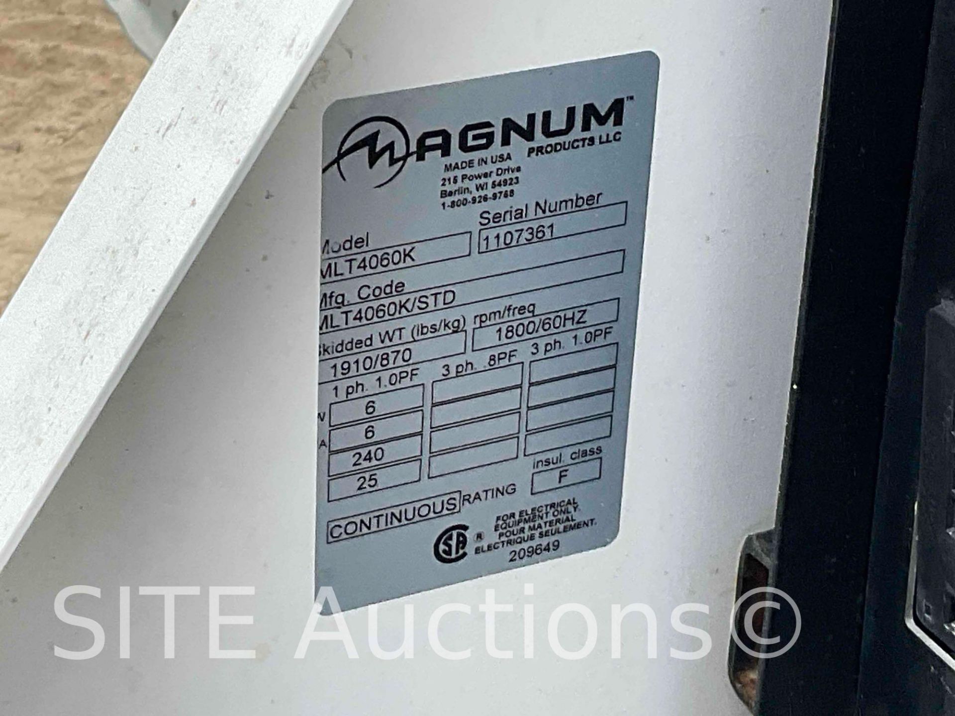 2011 Magnum MLT4060K Light Tower/ Generator - Image 13 of 13