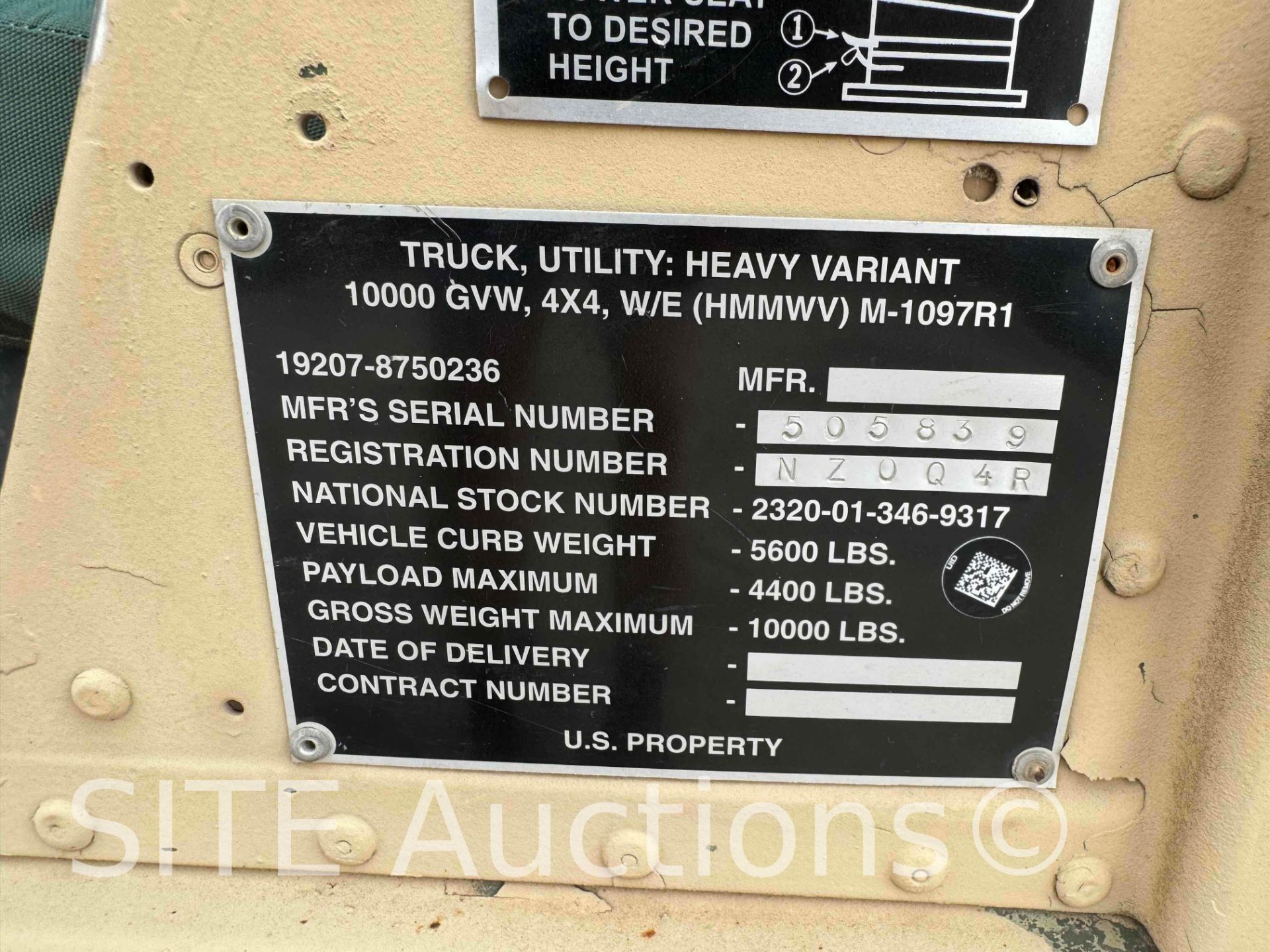 HMMWV M-1097R1 4x4 Military Truck - Image 11 of 15