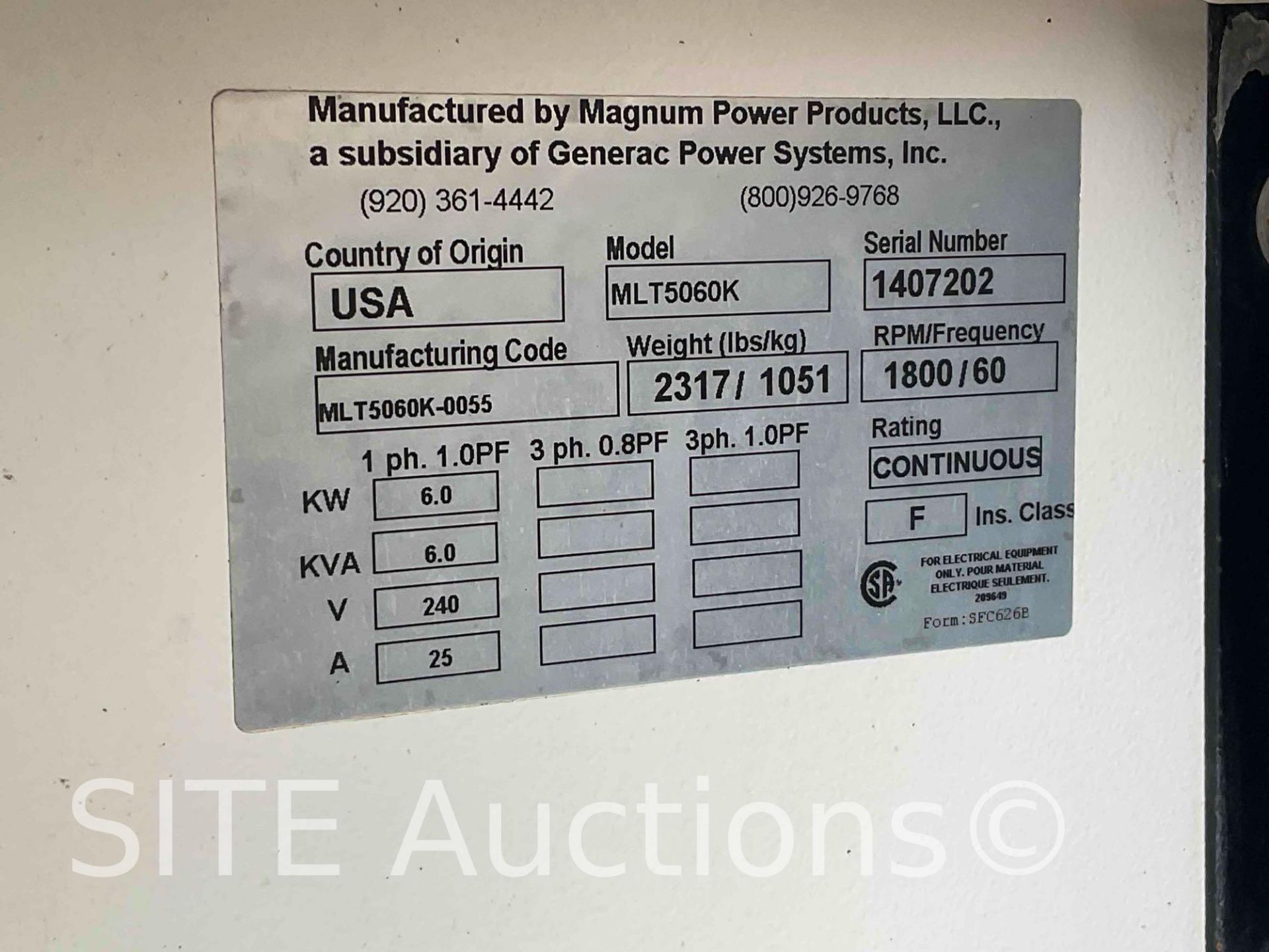 2014 Magnum MLT5060K Light Tower/ Generator - Image 12 of 12