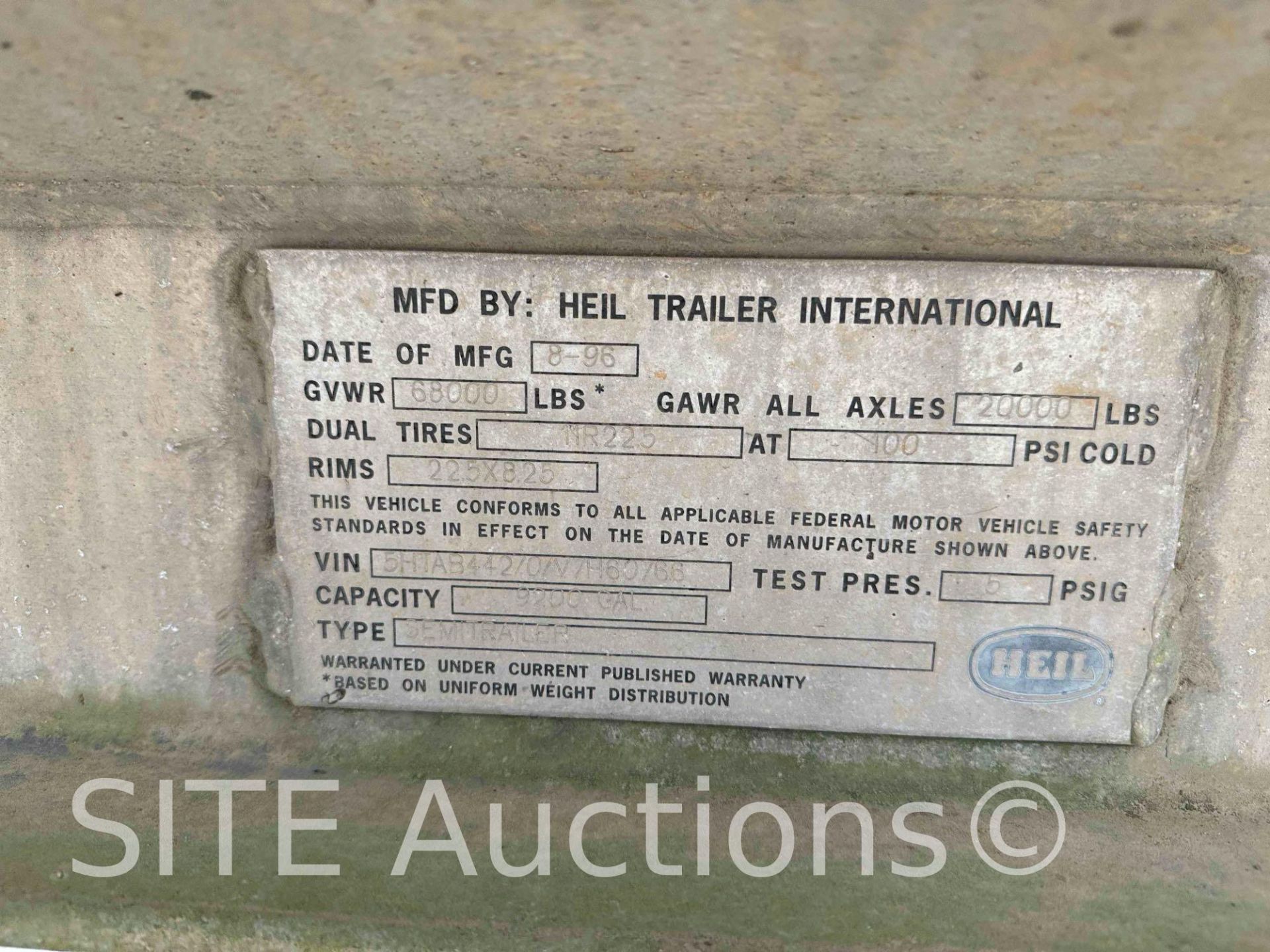 1996 Heil T/A Tank Trailer - Image 12 of 15