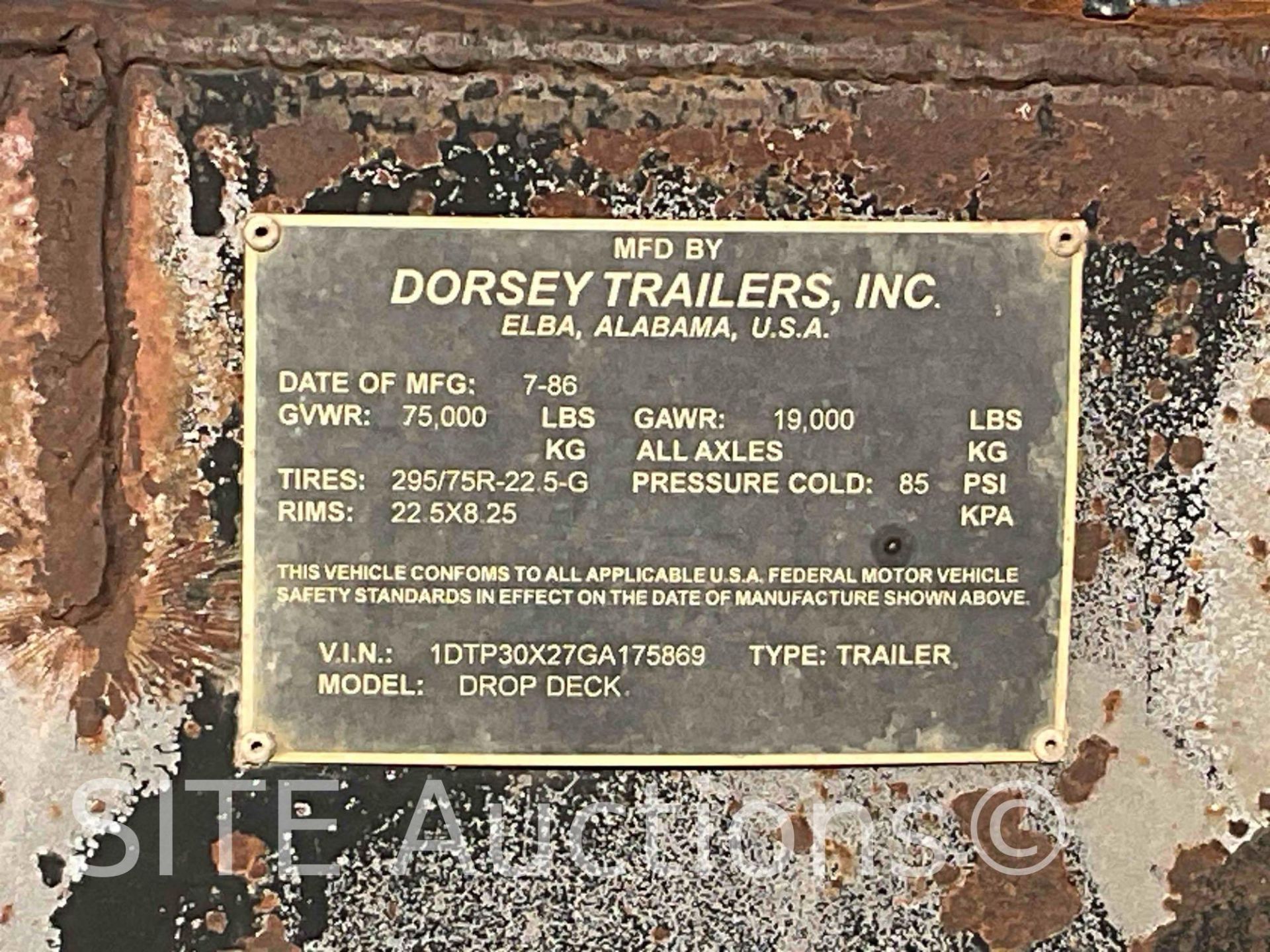 1986 Dorsey T/A Step Deck Trailer - Image 20 of 20