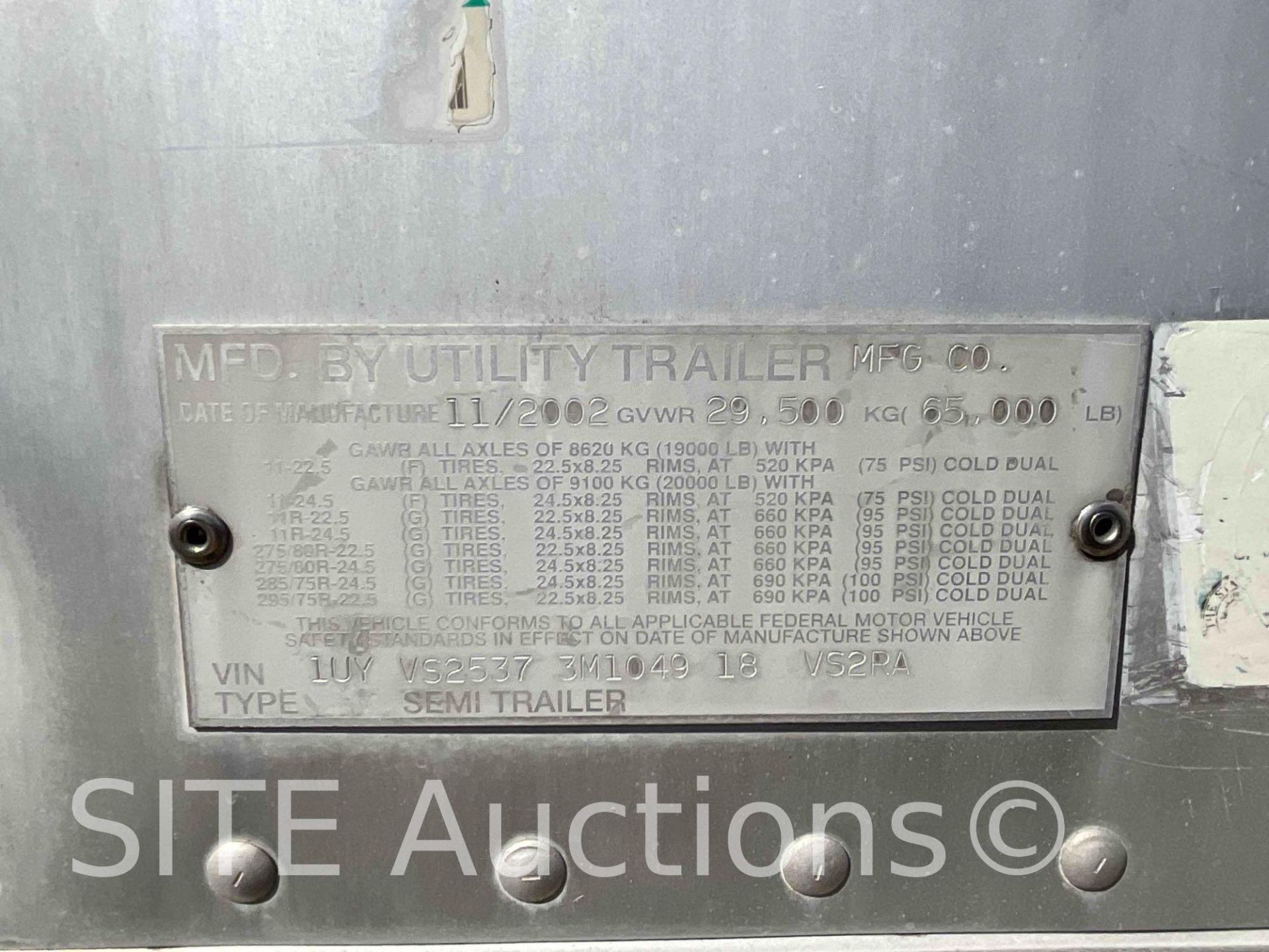 2003 Utility VS2RA T/A Reefer Trailer - Image 19 of 20