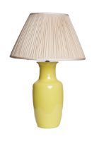 20th Century, A yellow ceramic table lamp