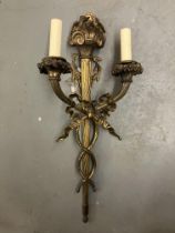 Early 19th Century, Brass wall light with two candle lamps