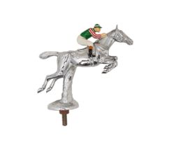 NO RESERVE: 20th Century, A cast metal automobile mascot of a jockey on horseback