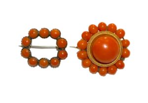 European, 19th Century, Two brooches