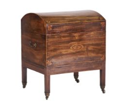 18th Century mahogany domed wine cooler with handles and tapered legs