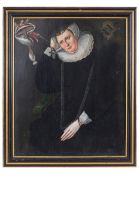 John De Critz (1551 - 1642), Lady Dormore - A 16th Century Portrait of a key member of Shakespeare's