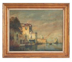 Antoine Bouvard (1870 - 1956), A Venetian canal scene