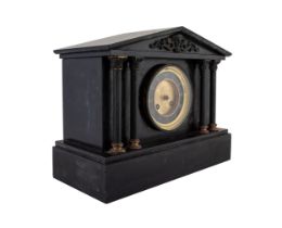 NO RESERVE: Victorian, A 'hands-free' black slate marble mantel clock