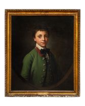 Attributed to Sir Nathaniel Dance-Holland (1735 - 1811), Portrait of a boy in green coat in a feigne