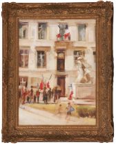 French, Early 20th Century, A post-impressionist street scene