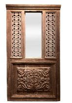 North African, Antique, A large door with fitted mirror plate