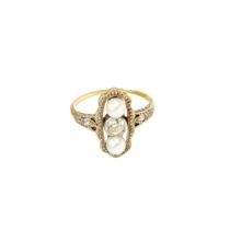 Edwardian, Circa 1910, A diamond and natural pearl dress ring, Mounted in yellow gold, Finger size M