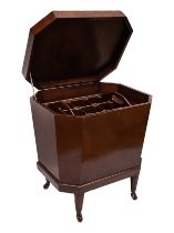 19th Century, A mahogany wine cooler with internal sections for nine bottles