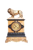 French, Late 19th Century, A marble and ormolu mantel clock