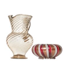 Venetian, 20th Century, A Salviati bowl and glass jug
