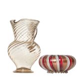 Venetian, 20th Century, A Salviati bowl and glass jug