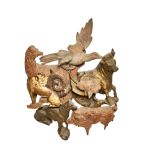 NO RESERVE: British, 19th Century and later, A whimsical assembly of carved animal elements