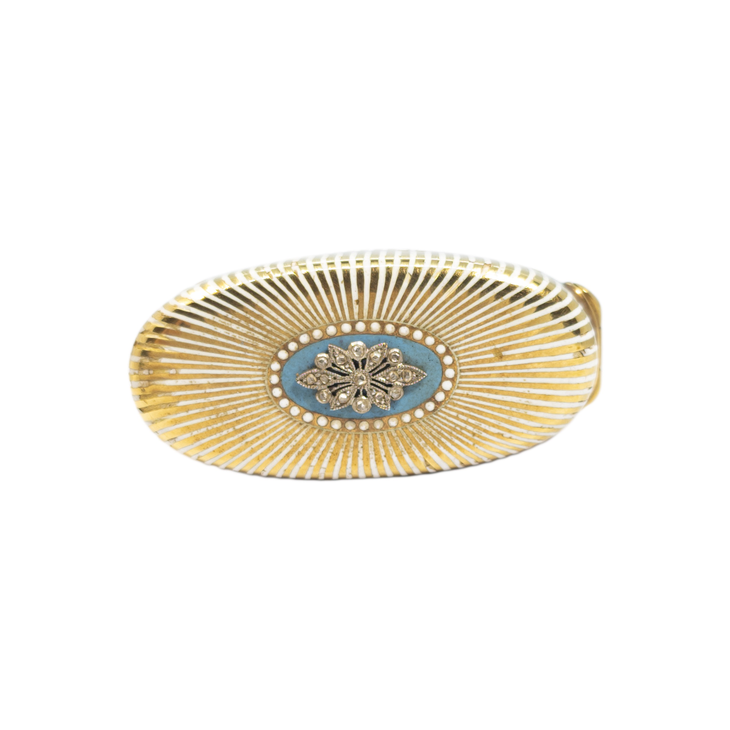 Cartier New York, Belle Epoque, Circa 1910, An attractive yellow gold champleve enamel and diamond-s - Image 3 of 3