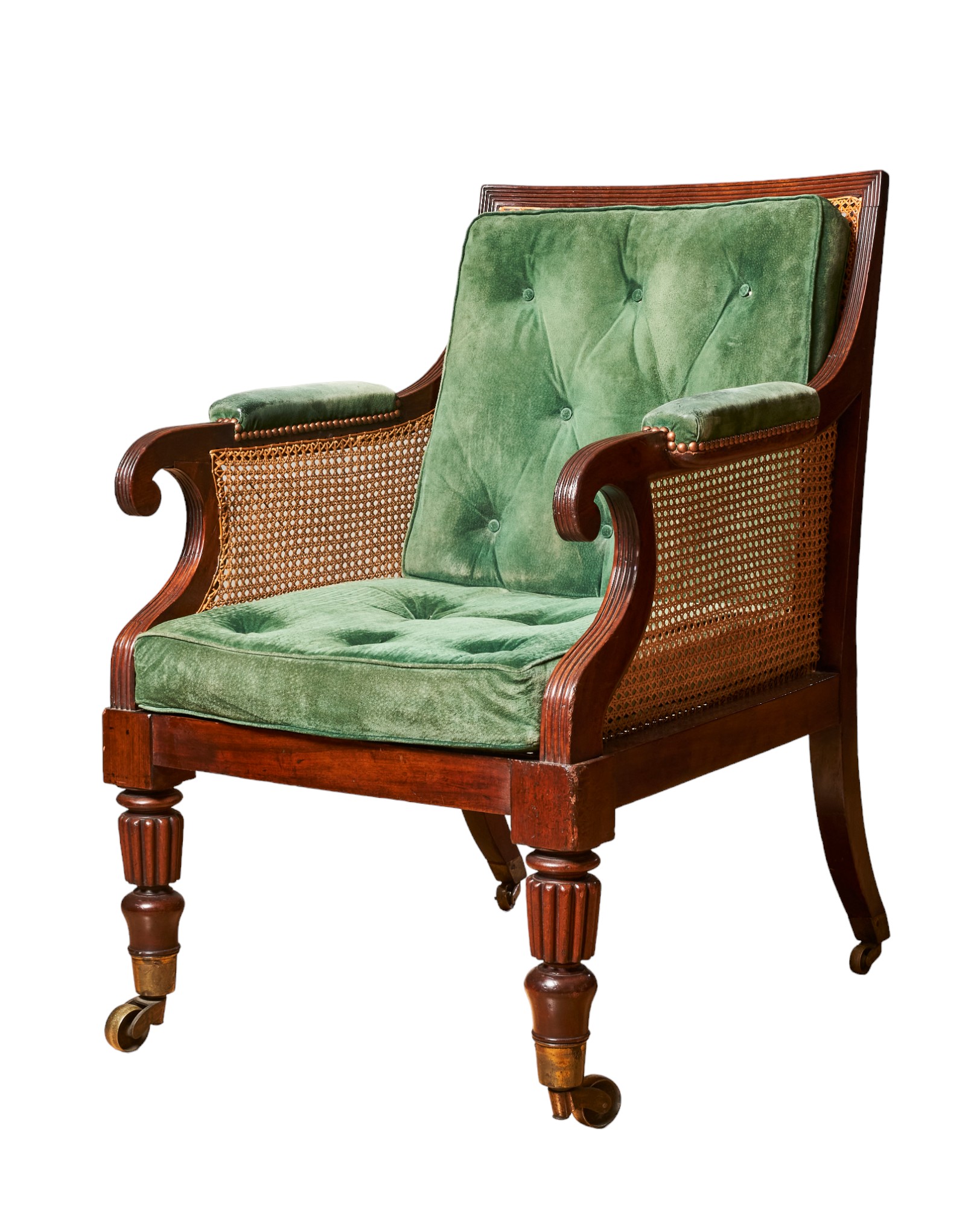 Regency, Manner of Gillows, A fine mahogany and cane library armchair - Image 2 of 4