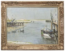 Paul Mathieu (Belgian, 1872 - 1932), A harbour scene