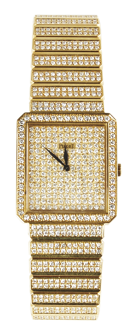 Piaget, Circa 1990, A unisex diamond set gold wrist watch