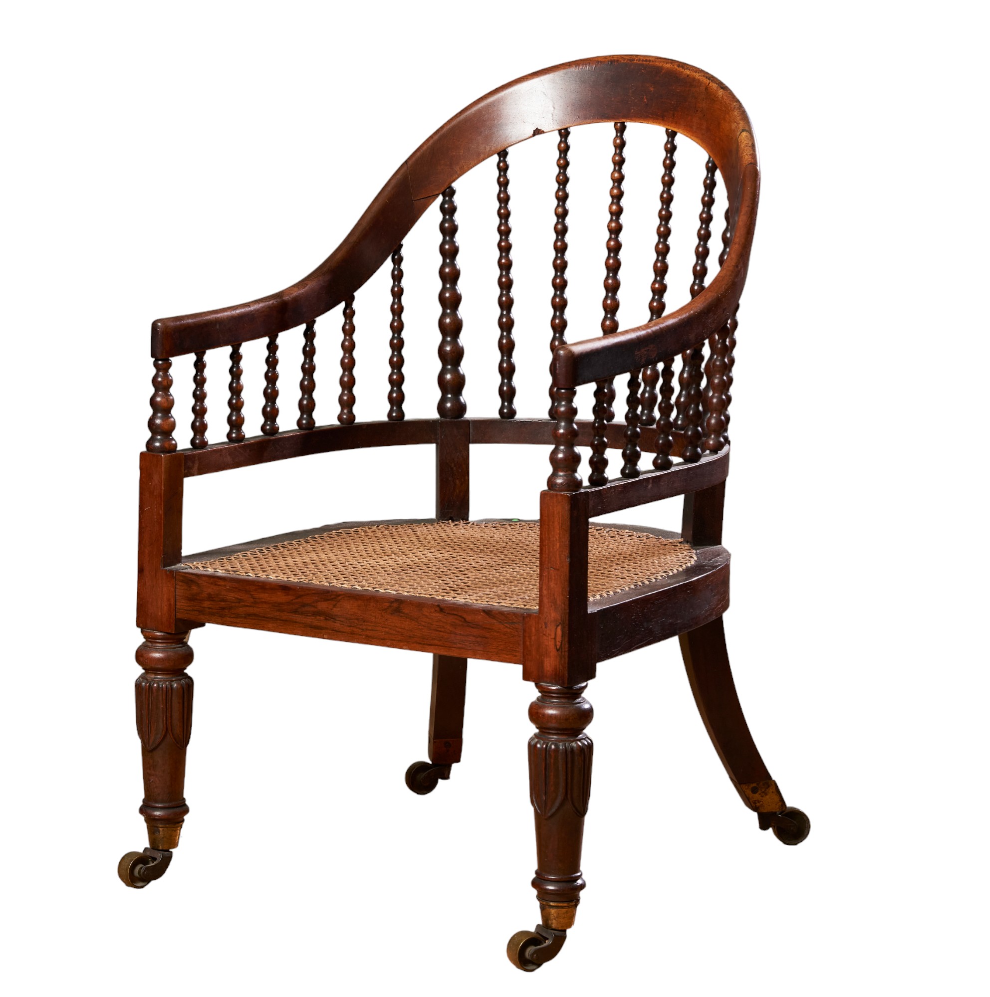 19th century, A bobbin-backed armchair