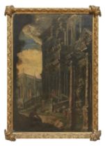 Italian, 17th Century, A Capriccio with figures