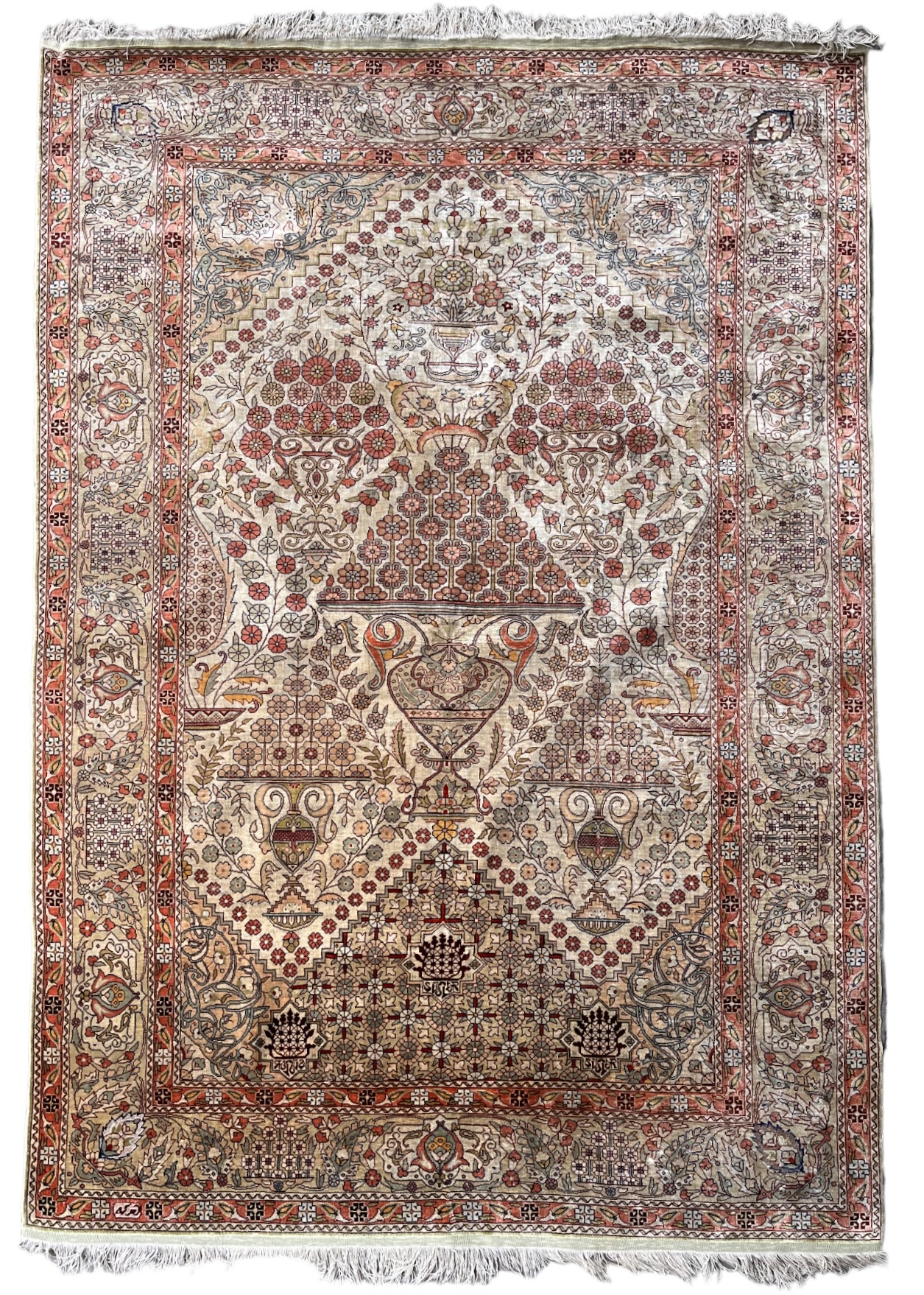 Turkish, A Hereke silk rug