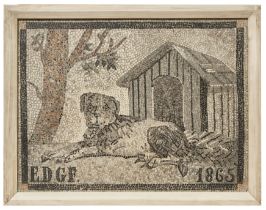 British, 19th Century, A mosaic portrait of a hound