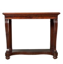 British, 19th Century, A marble-top mahogany console table