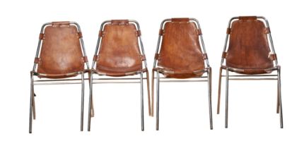 Italian, Circa 1960, A set of four rare Les Arcs dining chairs