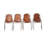 Italian, Circa 1960, A set of four rare Les Arcs dining chairs