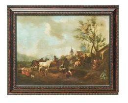 Attributed to Philips Wouwerman (1619 - 1668), an encampment scene