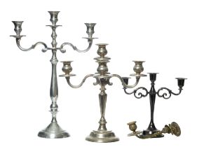 NO RESERVE: Contemporary, A group of six silver metal candelabra